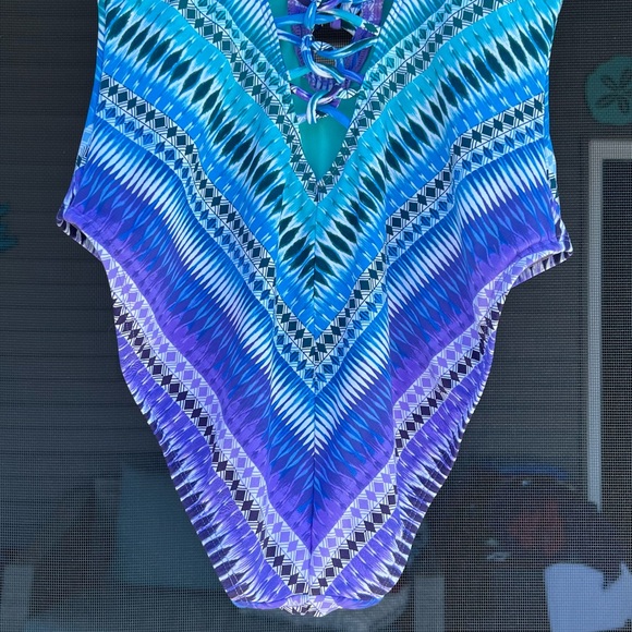 Bleu Rod Beattie - Knotty Lace Down One Piece Swimsuit - Women’s Size 8 - Picture 9 of 10